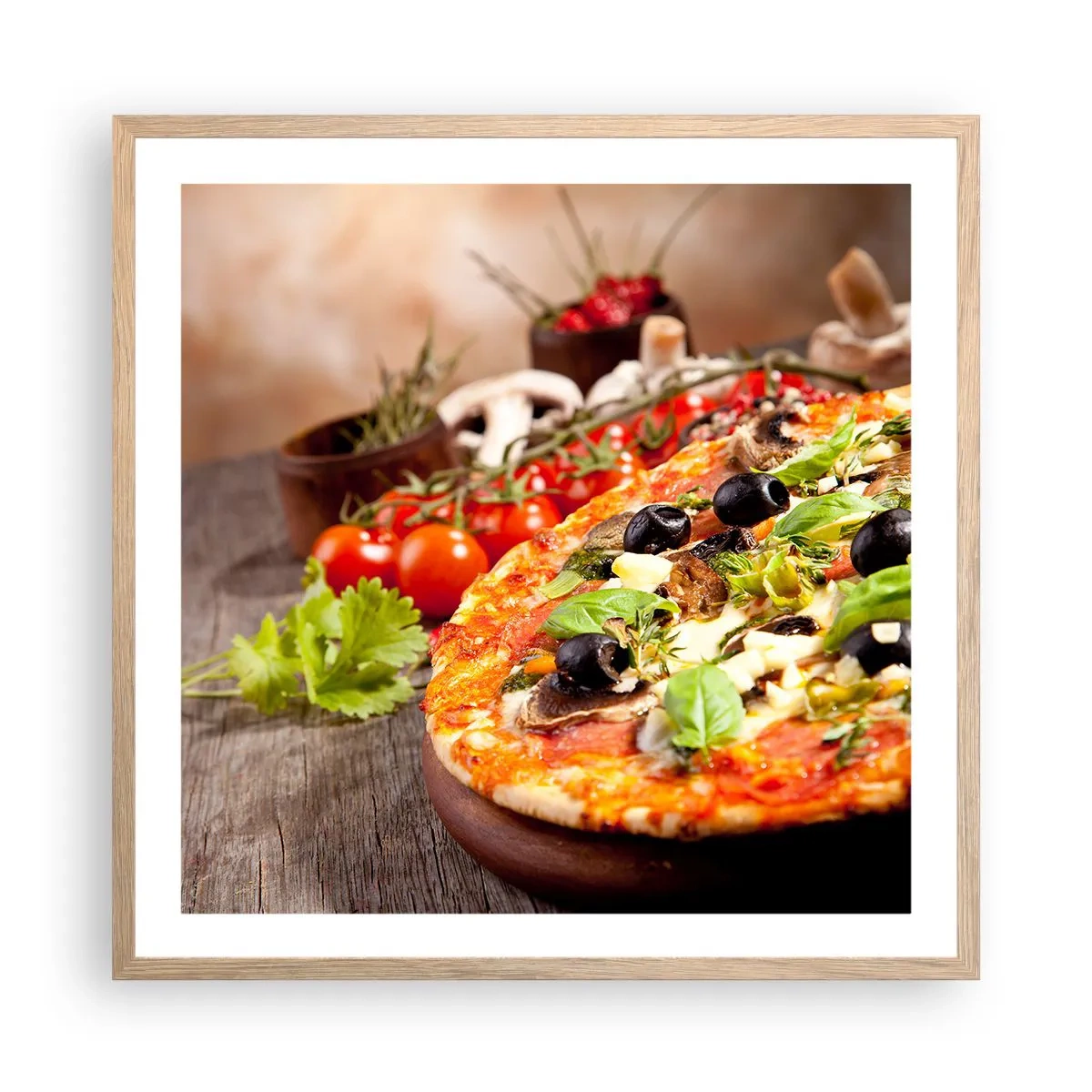 Affiche dans un chêne clair - Poster - Des ingrédients telluriques - 60x60 cm