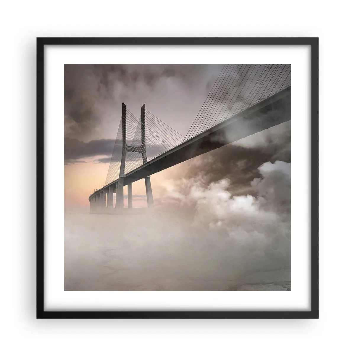 Affiche dans un cadre noir - Poster - Sur la rivière qui n'existe pas - 50x50 cm