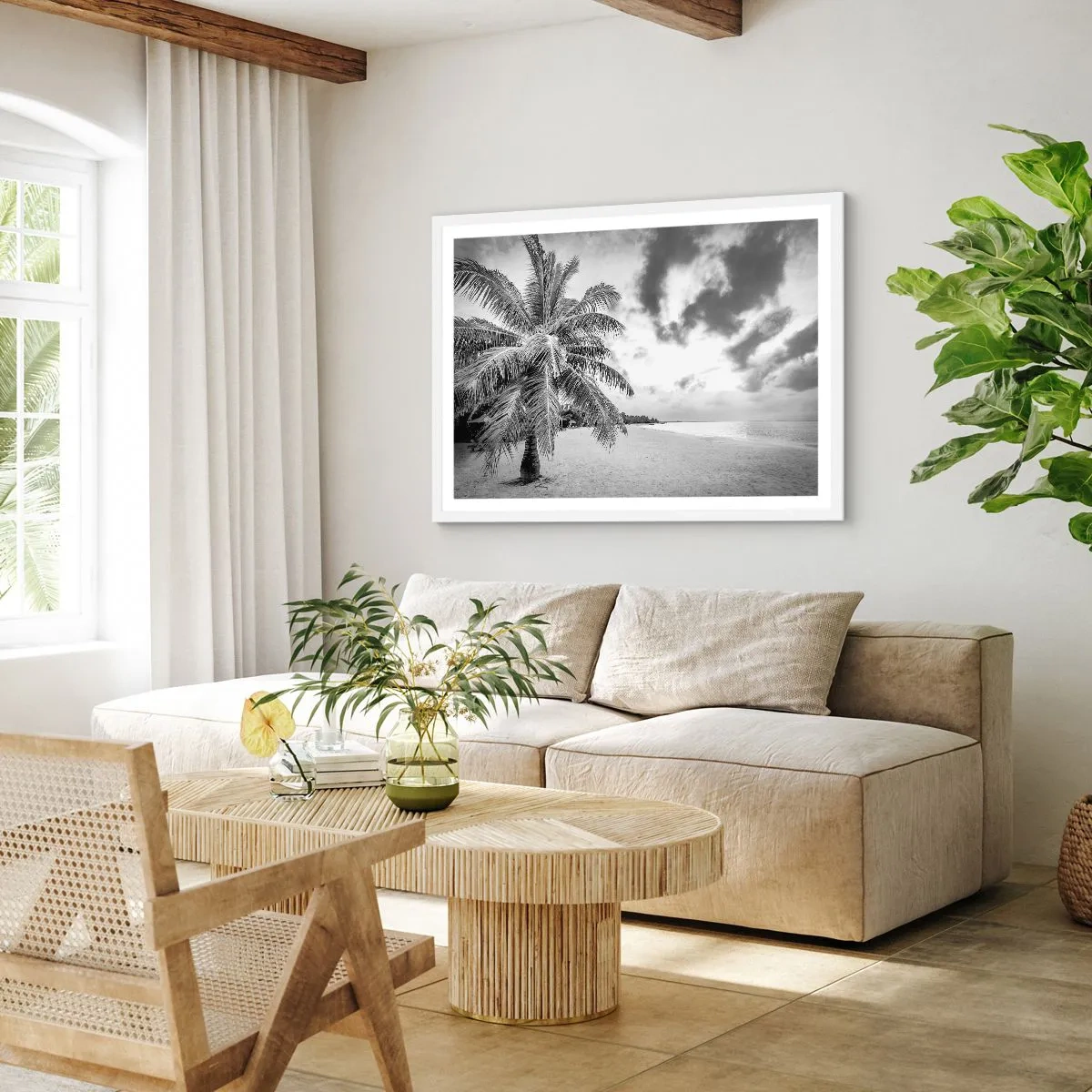 Affiche dans un cadre blanc - Poster - Quand tu aspires à la solitude - 91x61 cm