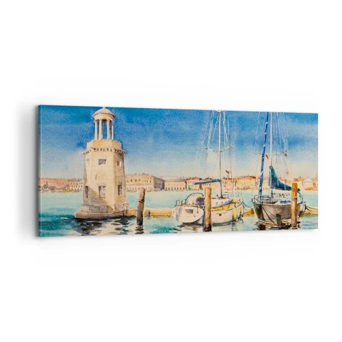 Impression sur toile - Image sur toile - Lagune ensoleillée - 100x40 cm