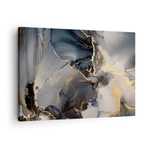 Impression sur toile - Image sur toile - Abstrait or et gris sur toile - 70x50cm - La vie de la pierre - Décoration murale moderne pour le salon et la chambre ARTTOR