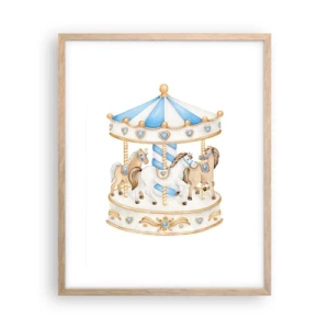 Affiche dans un chêne clair - Poster - Douce enfance - 40x50 cm