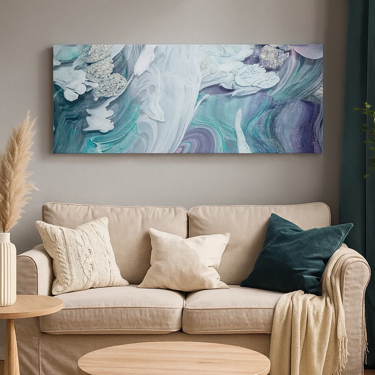 Impression sur toile - Image sur toile - Courants bleus - 30x30 cm