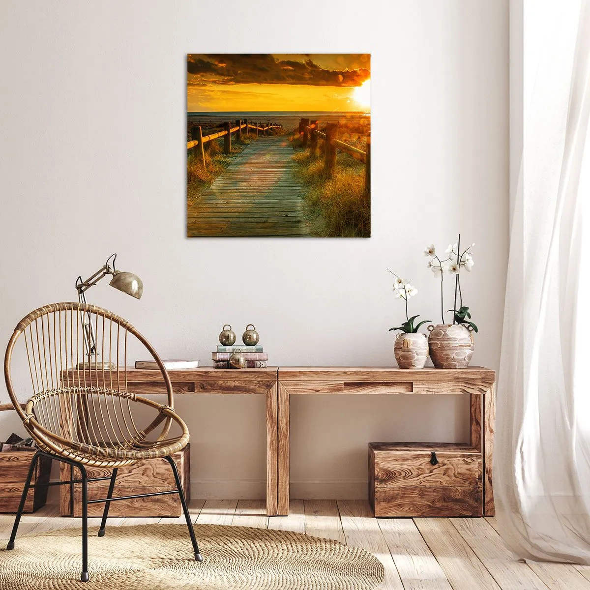 Impression sur toile - Image sur toile - Baigné dans le vieil or - 50x50 cm