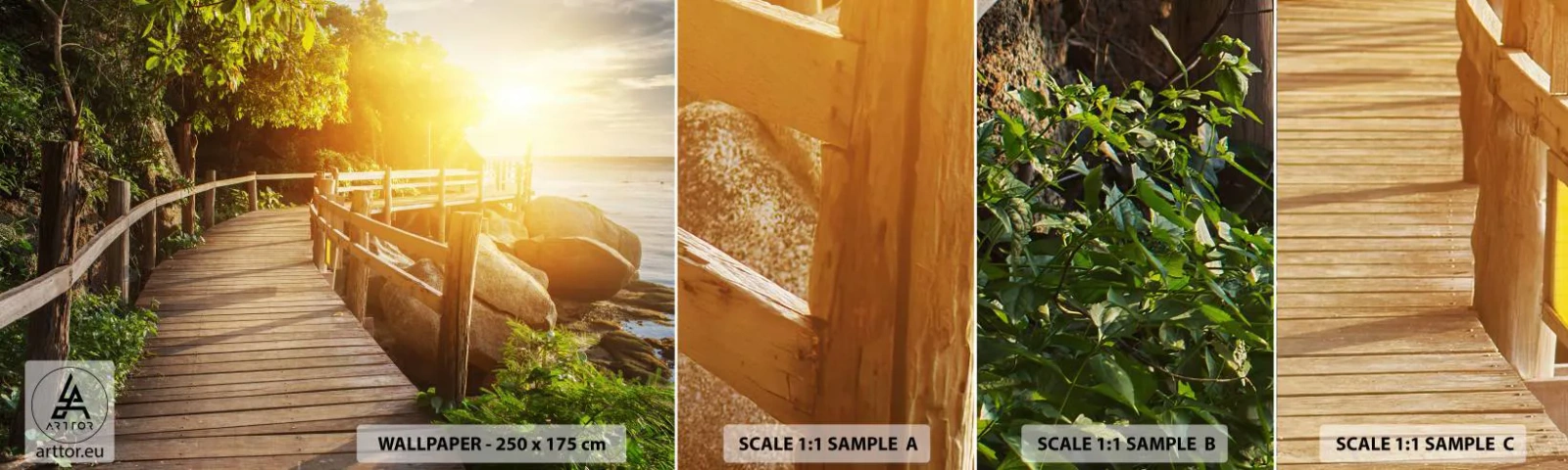 Échantillon De Papier Peint Standard Eco - Un autre tour, un autre miracle - Paysage, Promenade en bord de mer, Mer - 100x30 cm