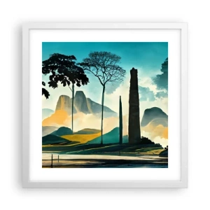 Affiche dans un cadre blanc - Poster - Toujours de plus en plus haut - 40x40 cm