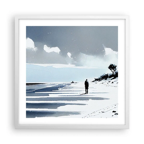 Affiche dans un cadre blanc - Poster - Seul à seul - 50x50 cm