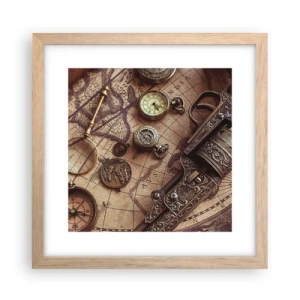 Affiche dans un chêne clair - Poster - L'aventure appelle - 30x30 cm