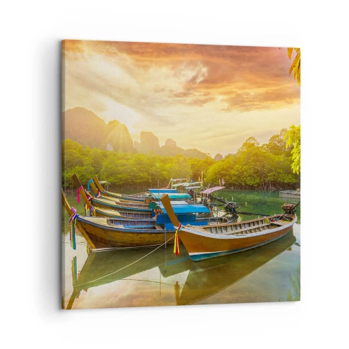 Impression sur toile - Image sur toile - Avant une journée chargée - 50x50 cm