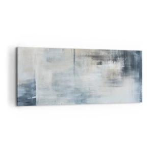 Impression sur toile - Image sur toile - Derrière le rideau bleu - 100x40 cm