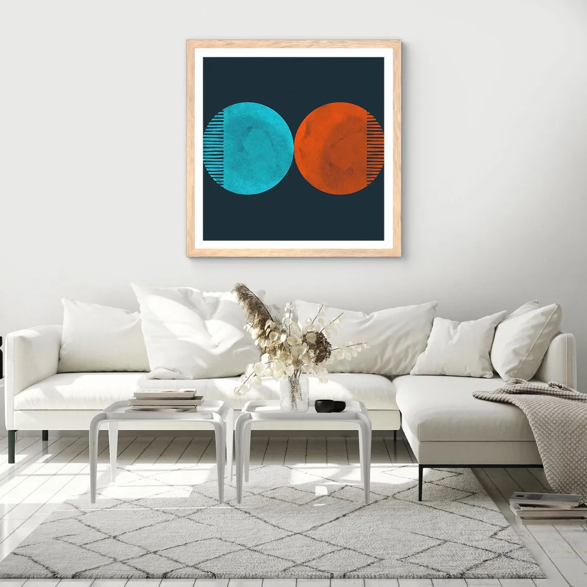 Affiche dans un chêne clair - Poster - Seulement la géométrie ? - 30x30 cm