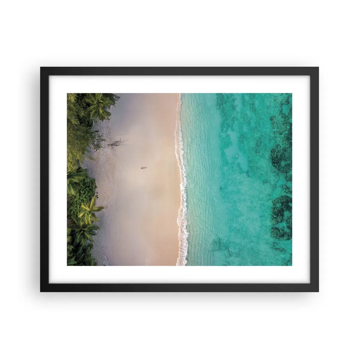Affiche dans un cadre noir - Poster - Plage paradisiaque - 50x40 cm