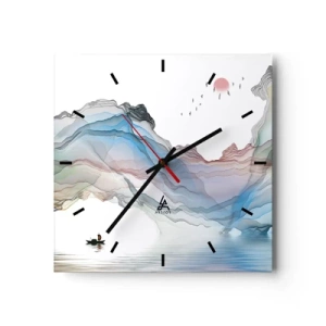 Horloge murale - Pendule murale - Vers les montagnes de cristal - 40x40 cm