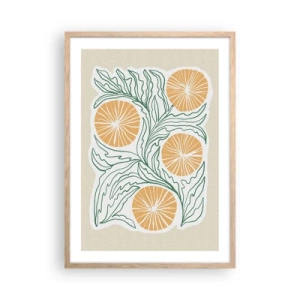 Affiche dans un chêne clair - Poster - Ethnique avec une pointe d'abstraction - 50x70 cm