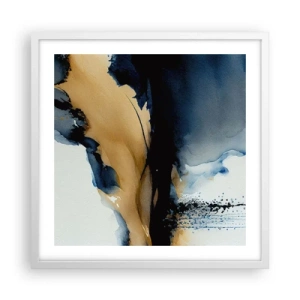 Affiche dans un cadre blanc - Poster - Derrière le rideau - 50x50 cm