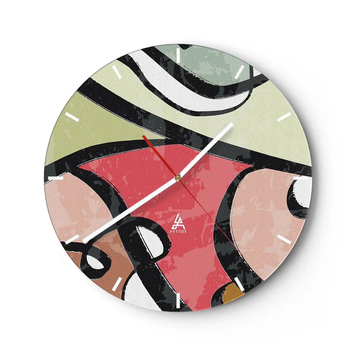 Horloge murale - Pendule murale - Pirouettes parmi les couleurs - 40x40 cm