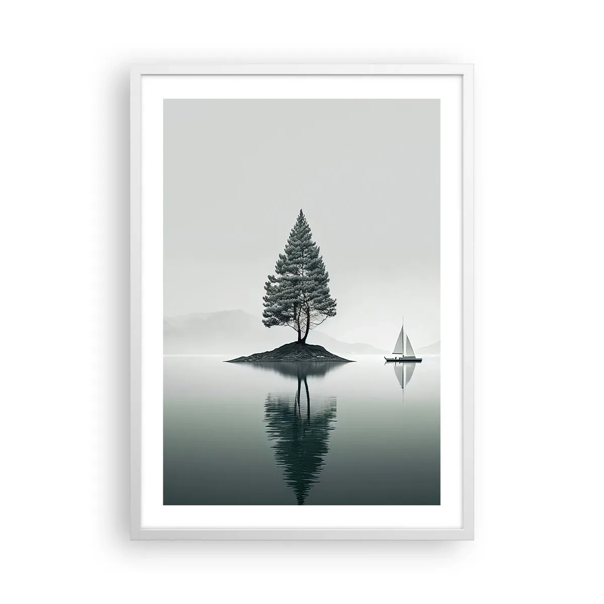 Affiche dans un cadre blanc - Poster - Un rêve somnolent - 50x70 cm