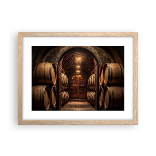 Affiche dans un chêne clair - Poster - Cave climatisée - 40x30 cm