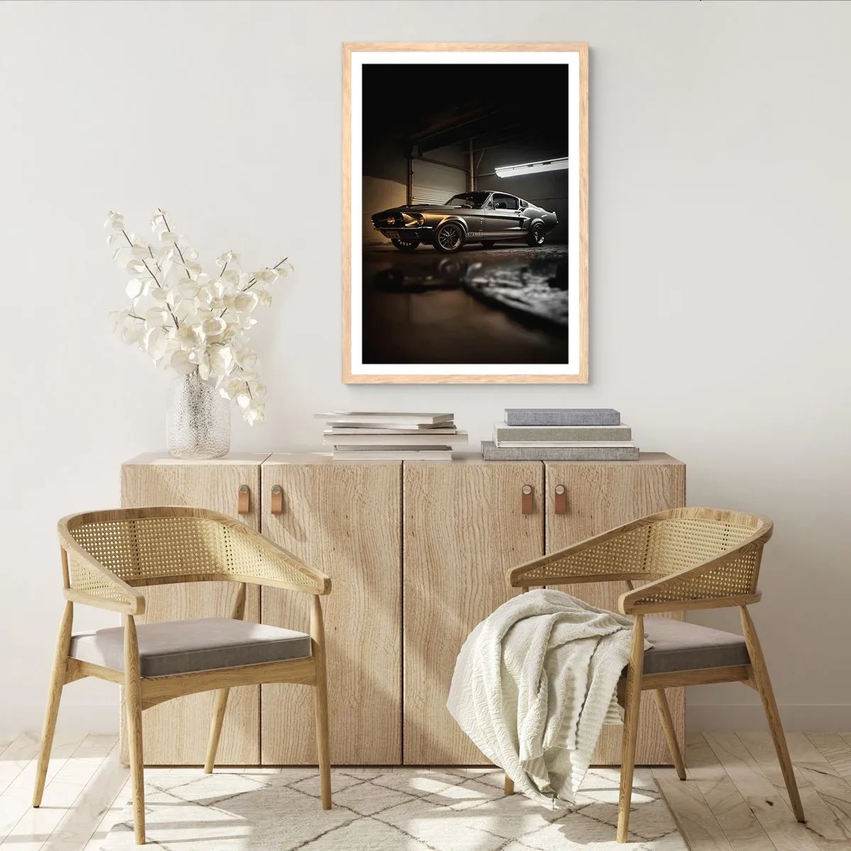 Affiche dans un chêne clair - Poster - Retour dans le passé - 50x70 cm