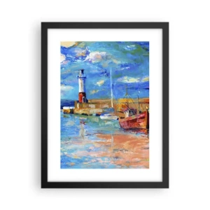 Affiche dans un cadre noir - Poster - Un après-midi dans la baie arc-en-ciel - 30x40 cm