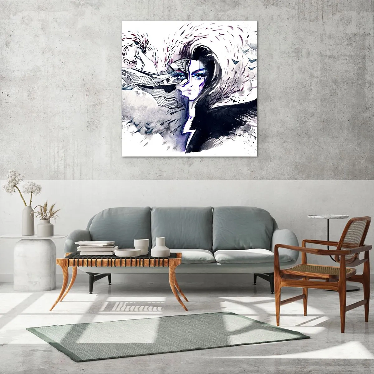 Impression sur verre - Image sur verre - Démoniaque et belle - 70x70 cm