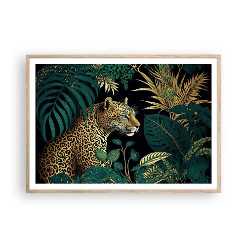 Affiche dans un chêne clair - Poster - Un hôte dans la jungle - 100x70 cm