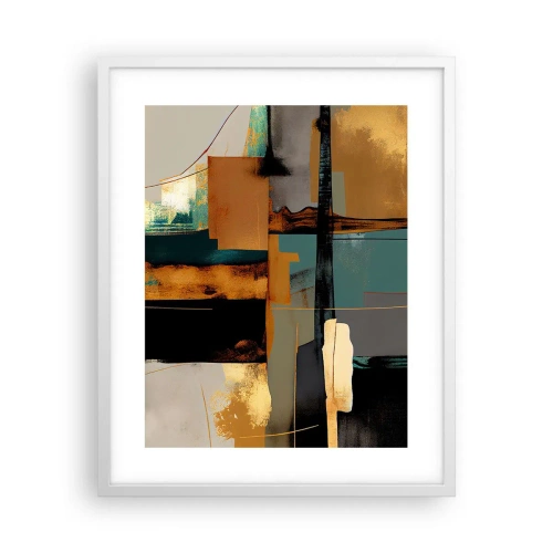 Affiche dans un cadre blanc - Poster - Abstraction – lumière et ombre - 40x50 cm