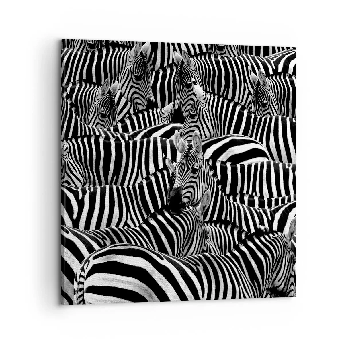 Impression sur toile - Image sur toile - Portrait collectif à rayures - 60x60 cm