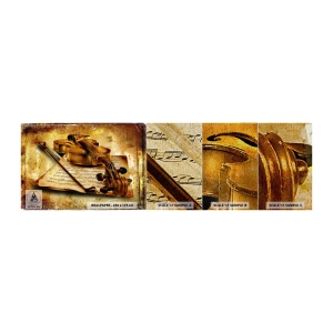 Échantillon de Papier Peint Premium Sand - Besoin immédiat d'un virtuose - Violon, Musique, Notes de musique - 100x30 cm