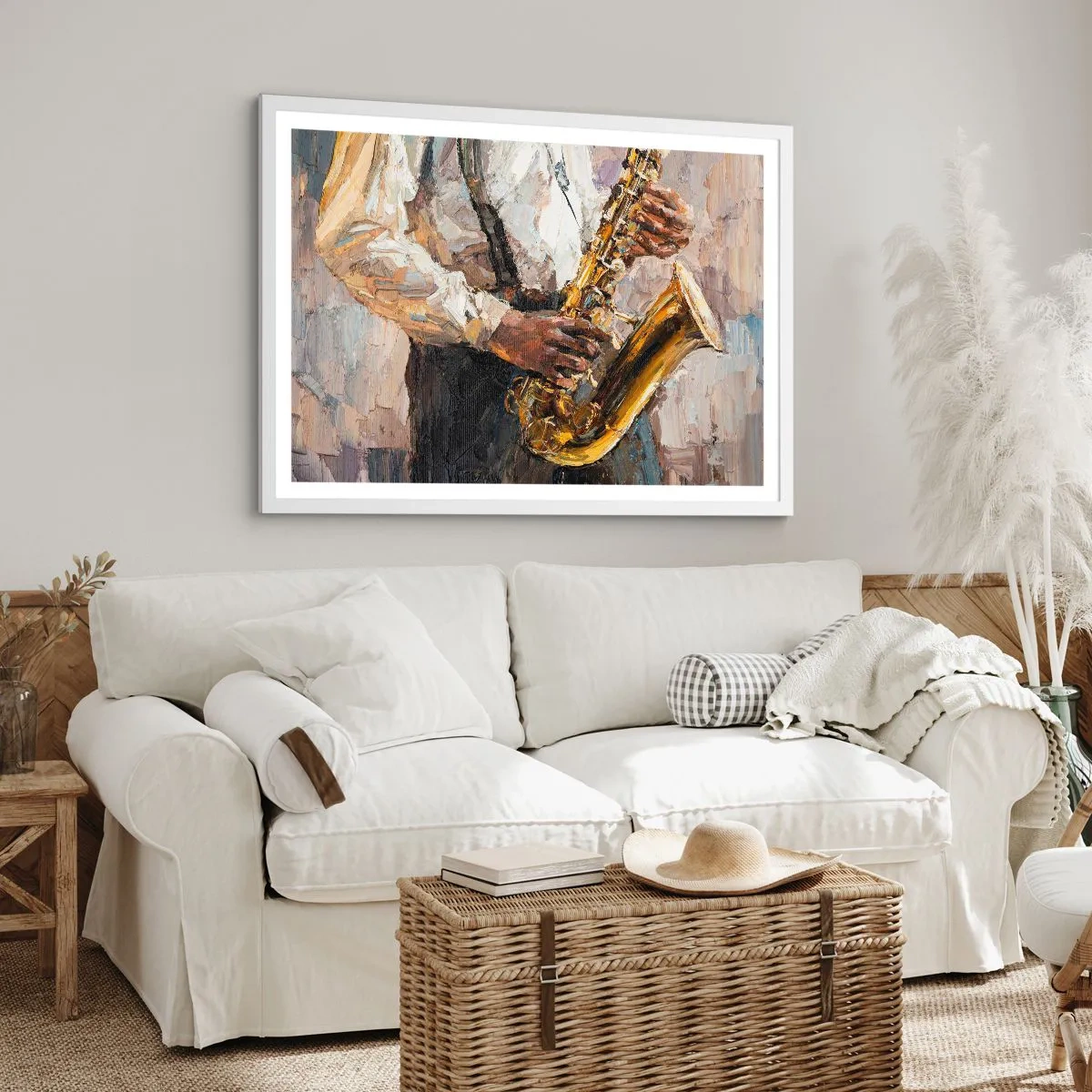 Affiche dans un cadre blanc - Poster - C'est l'heure du solo - 70x50 cm