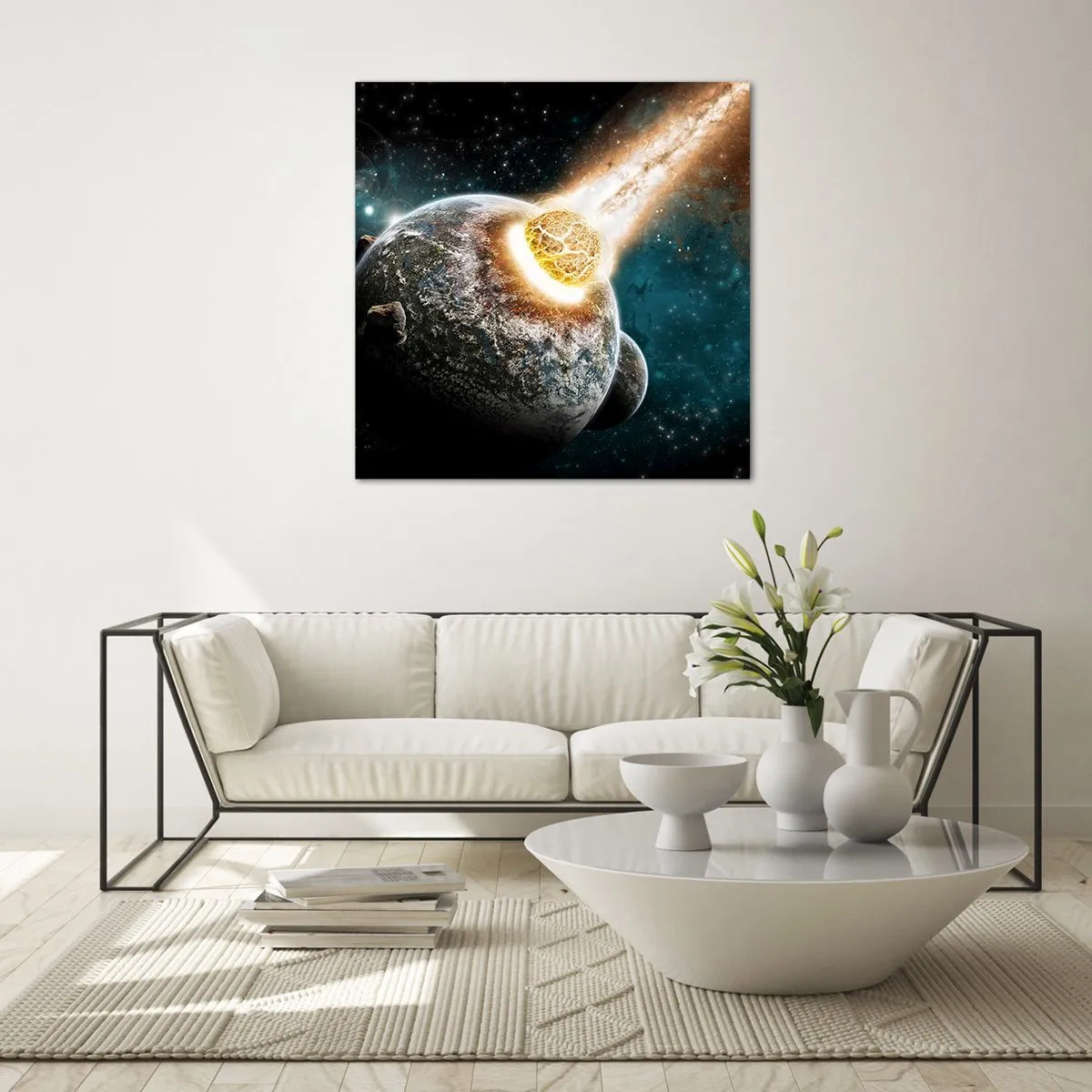 Impression sur verre - Image sur verre - Destruction ou naissance? - 50x50 cm