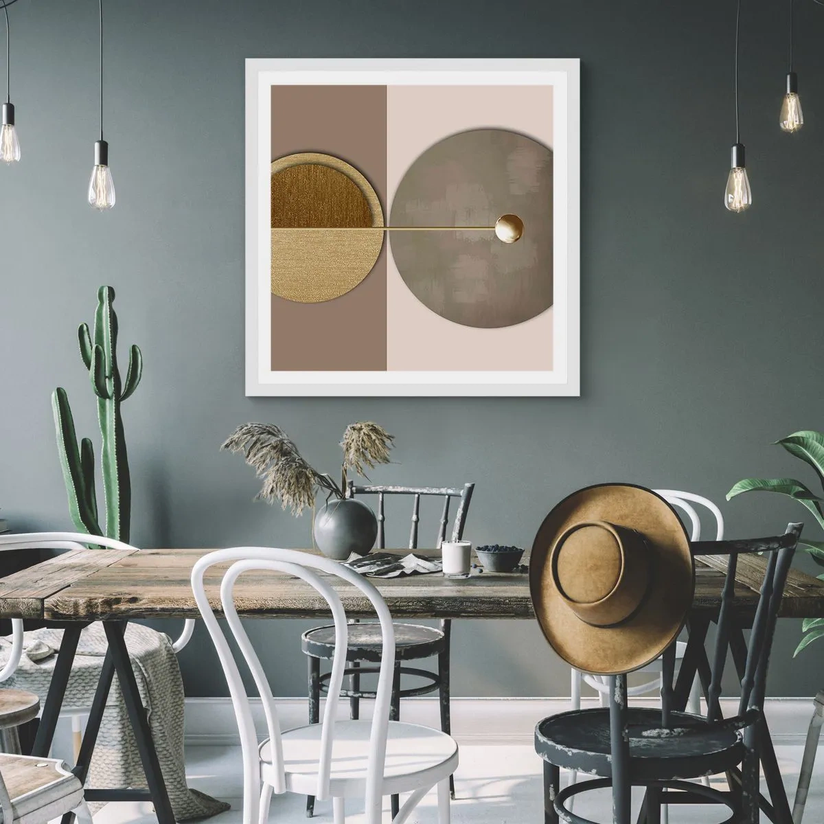 Affiche dans un cadre blanc - Poster - Équilibre parfait - 50x50 cm