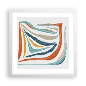 Affiche dans un cadre blanc - Poster - Abstraction avec un sourire amical - 40x40 cm