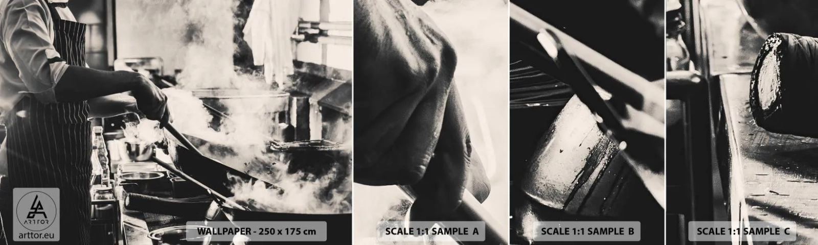 Échantillon de Papier Peint Autocollant Deluxe Sticker - Alchimie des saveurs - Cuisine, La gastronomie, Restaurant - 100x30 cm