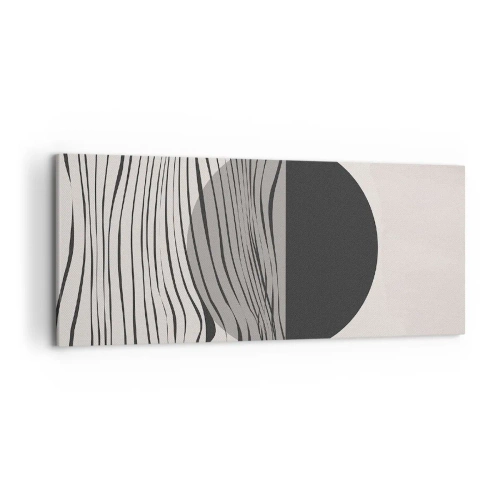 Impression sur toile - Image sur toile - Lignes abstraites et formes géométriques aux couleurs douces - 120x50cm - Demi composition - Décoration murale moderne pour le salon et la chambre ARTTOR