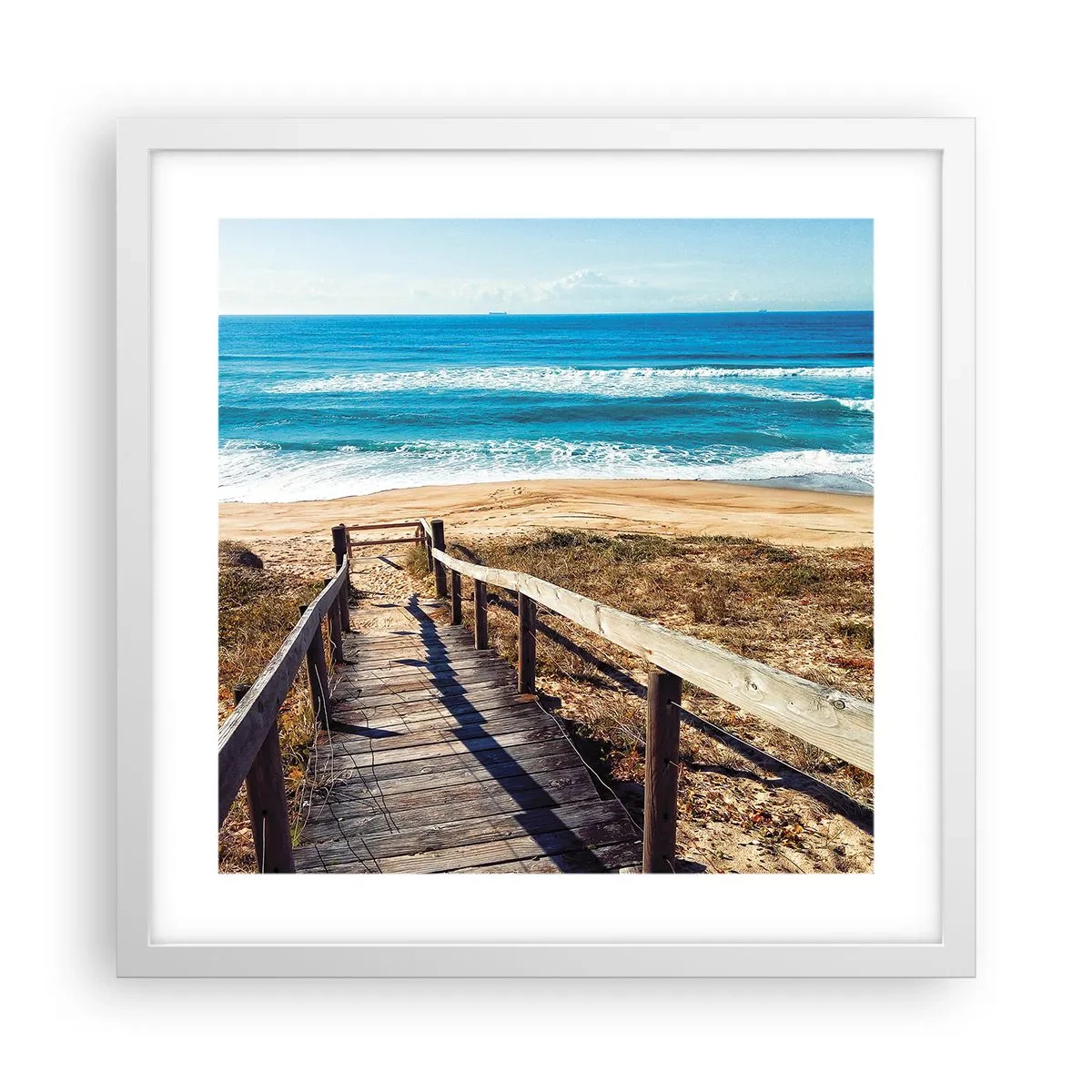 Affiche dans un cadre blanc - Poster - Cours! - 40x40 cm