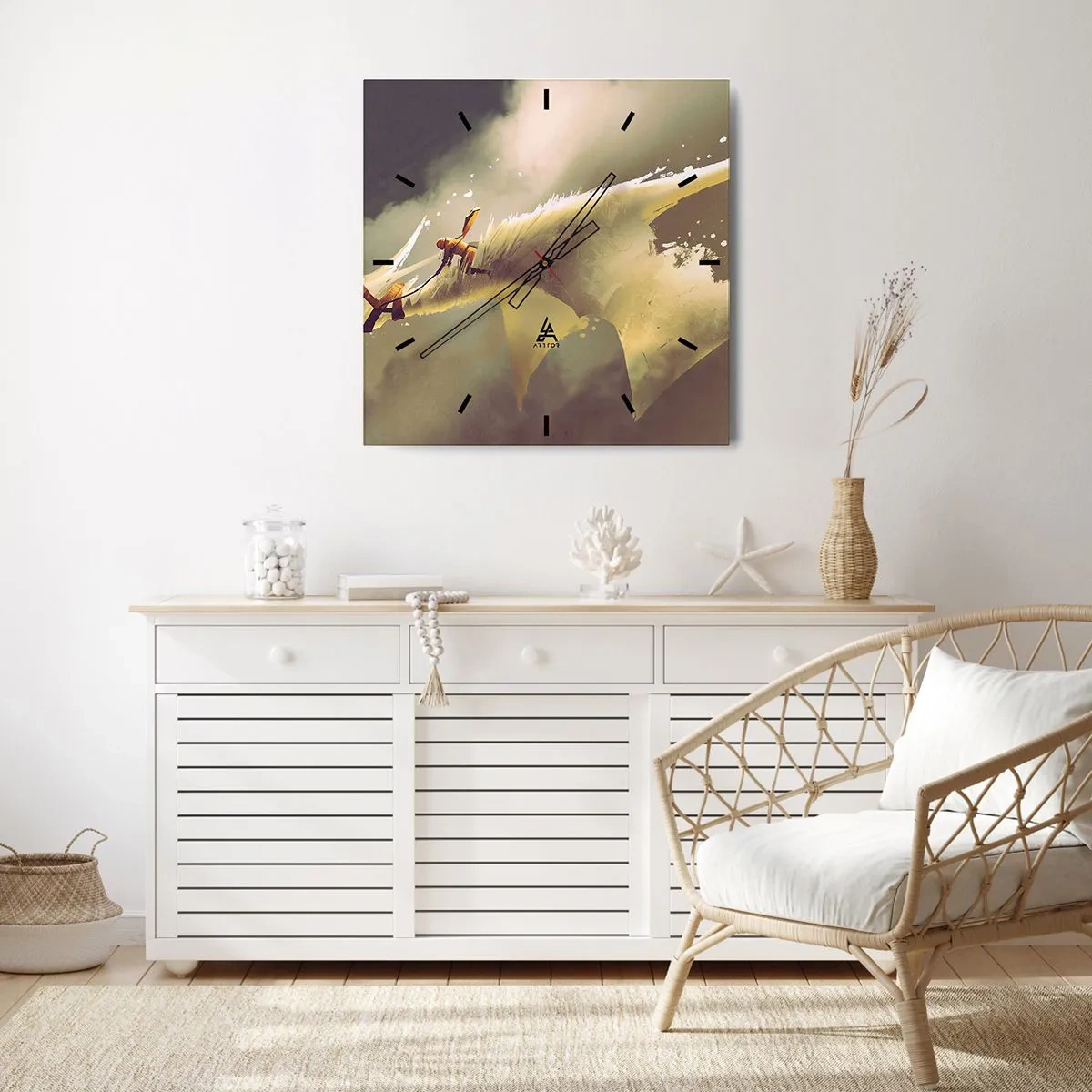 Horloge murale - Pendule murale - Le monde à la rescousse - 30x30 cm