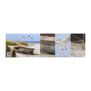Échantillon de Papier Peint Premium Canvas - Bain de vent - Paysage, Plage, Dunes - 100x30 cm