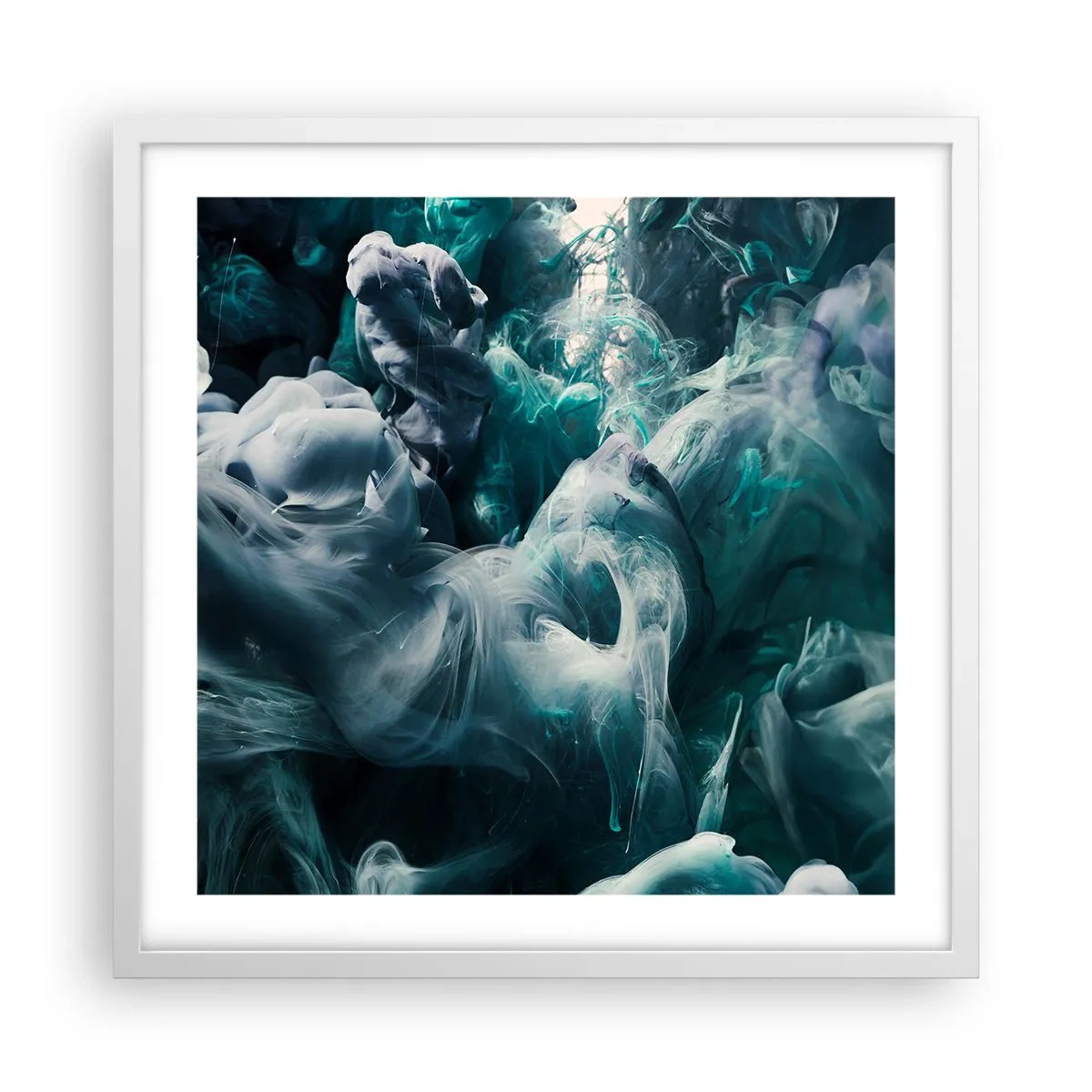 Affiche dans un cadre blanc - Poster - Mouvement des couleurs - 50x50 cm