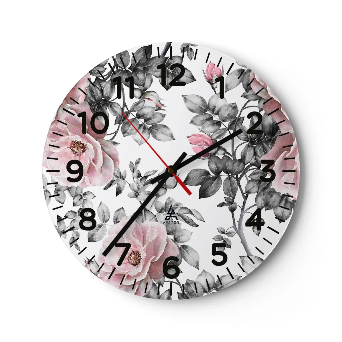 Horloge murale - Pendule murale - Se perdre dans les fleurs des roses - 40x40 cm