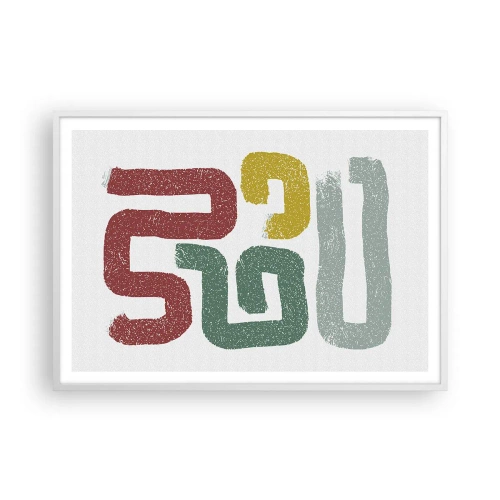 Affiche dans un cadre blanc - Poster - Dans une langue inconnue - 100x70 cm