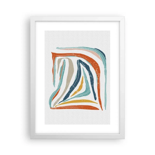 Affiche dans un cadre blanc - Poster - Abstraction avec un sourire amical - 30x40 cm