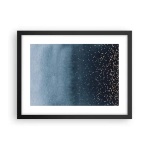 Affiche dans un cadre noir - Poster - Composition - phases bleues - 40x30 cm
