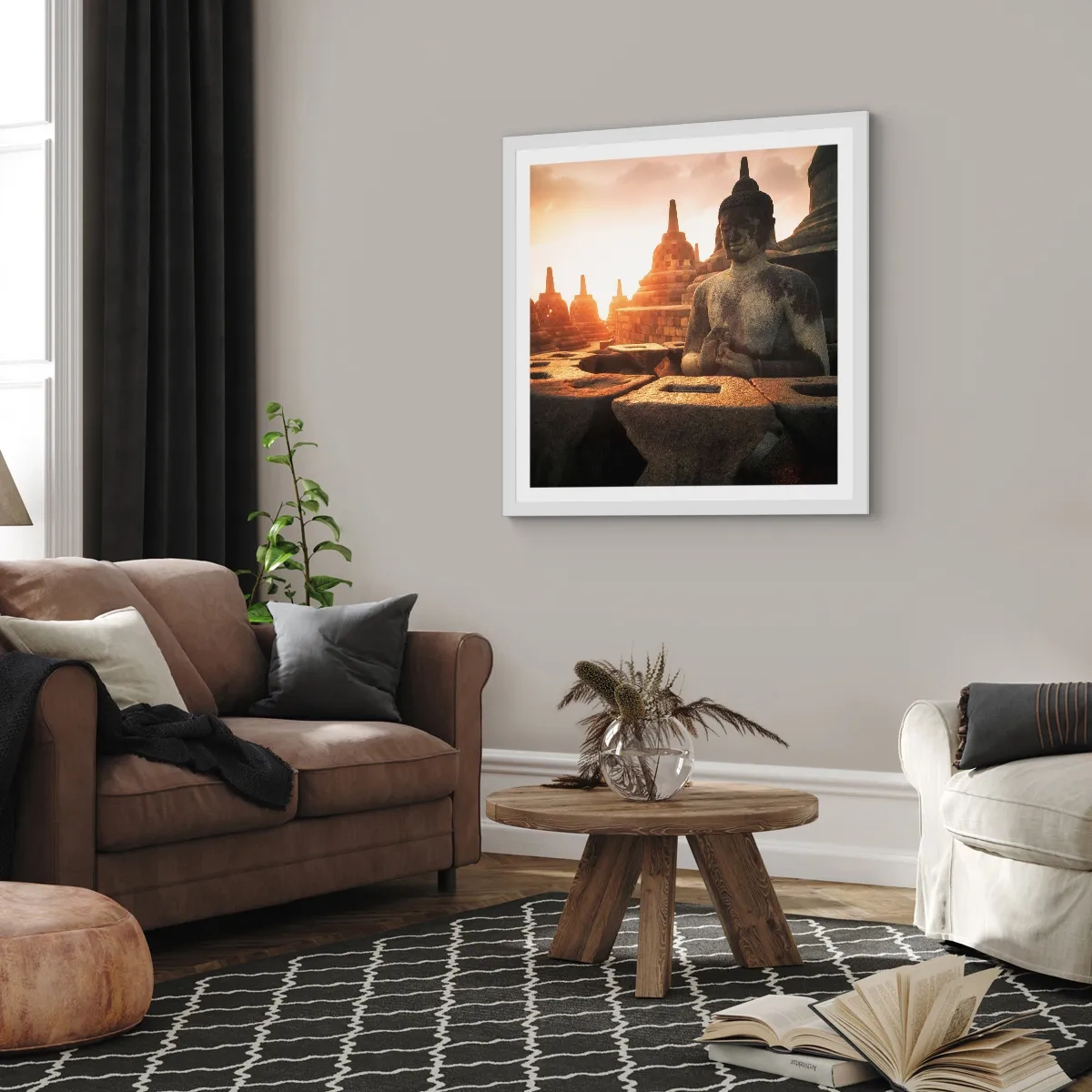 Affiche dans un cadre blanc - Poster - Temps de grande sagesse - 30x30 cm