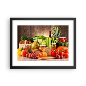 Affiche dans un cadre noir - Poster - Fumé, cuit au four et mariné - 40x30 cm