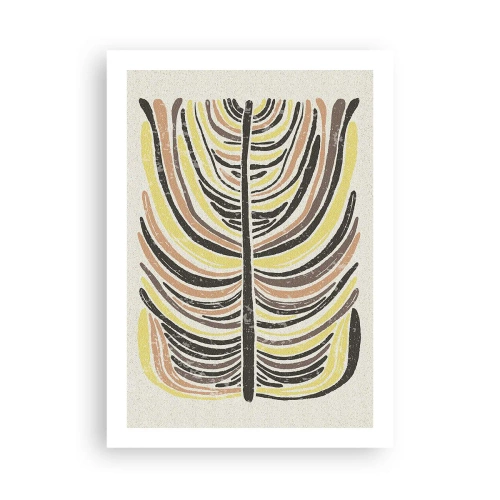 Affiche - Poster - Feuille abstraite aux tons terre - 50x70cm - Abstraction pleine de vie - Décoration murale moderne pour le salon et la chambre ARTTOR