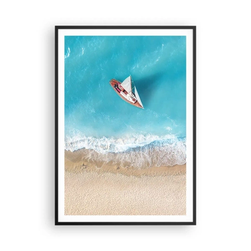 Affiche dans un cadre noir - Poster - A la frontière de l'azur et de l'or - 70x100 cm