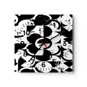 Horloge murale - Pendule murale - Le blanc est blanc et le noir est noir - 30x30 cm