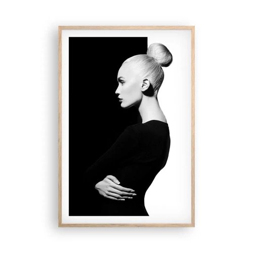 Affiche dans un chêne clair - Poster - Tout simplement une femme - 61x91 cm