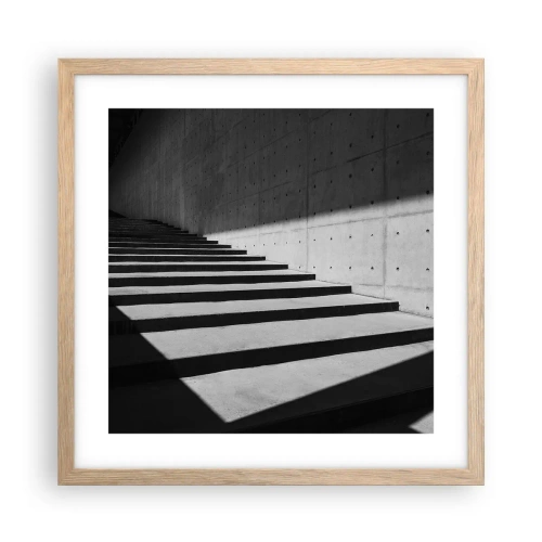 Affiche dans un chêne clair - Poster - La beauté brute du modernisme - 40x40 cm